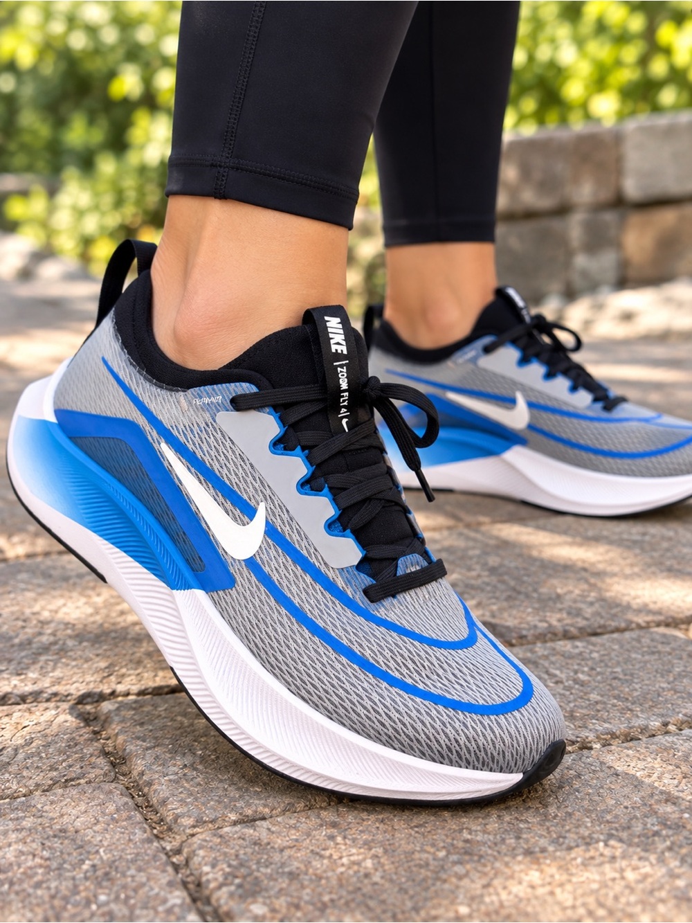 Nike Zoom Fly 4 Women’s Running Shoes Gray Blue White Size 7